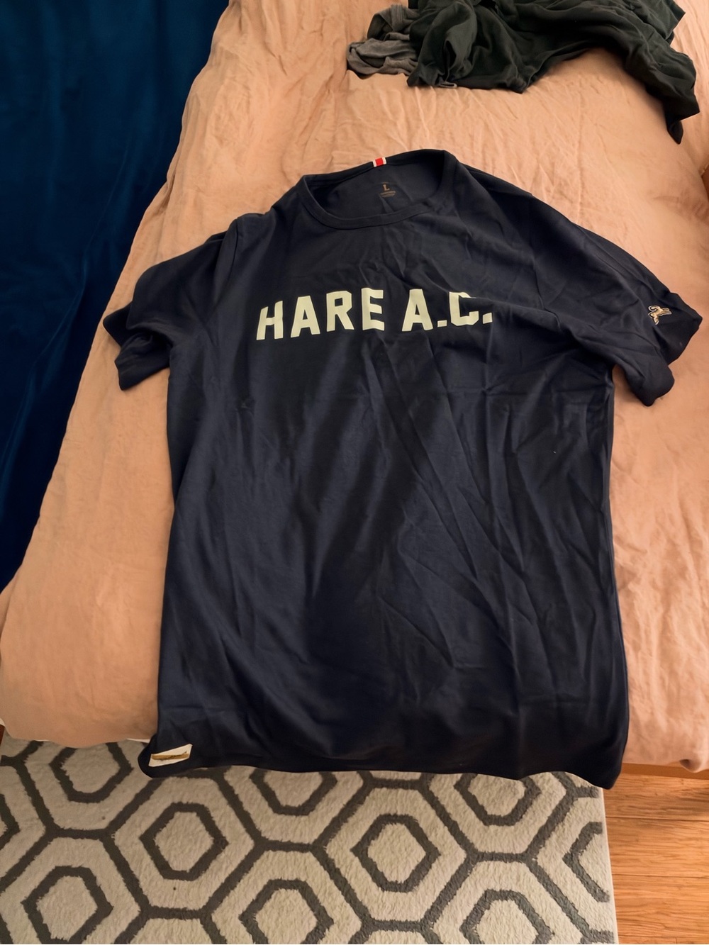 Tracksmith Navy 'HARE A.C.' Graphic Tee